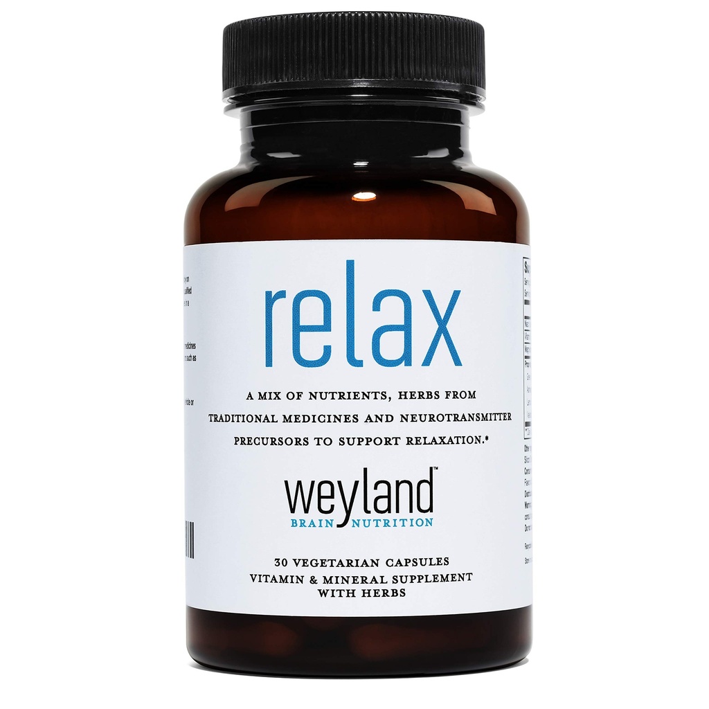 Relax - Přírodní spánkový doplněk s GABA, L-Theanine, Valerian Root, 5-HTP, Lemon Balzám - Klid a relaxační pomoc - 30 Vegetariánské kapsle
