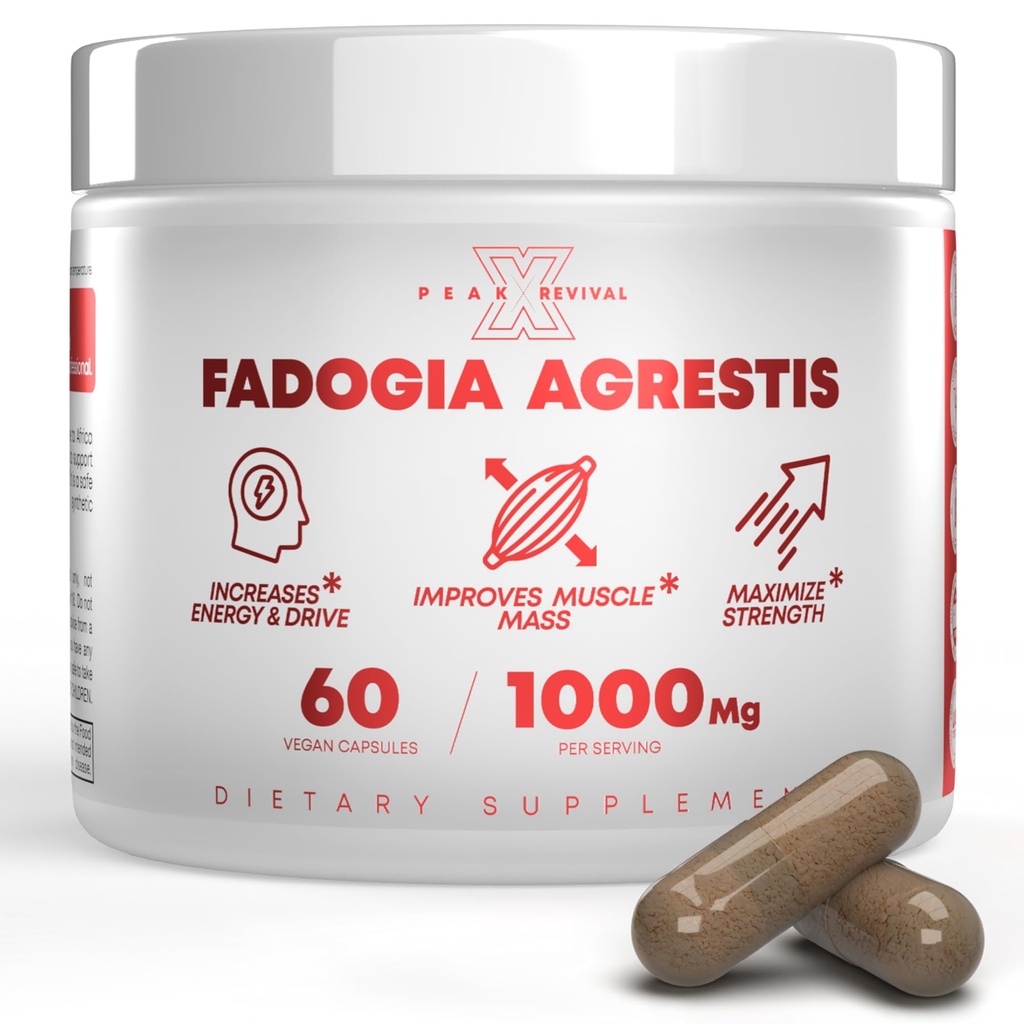 Fadogia Agrestis 1000mg Per Serving Supplement - Potent Extract to Increase Energy, Atletic Performance & Muscle Mass - doplňky, Made in The USA (60 Kapsle)