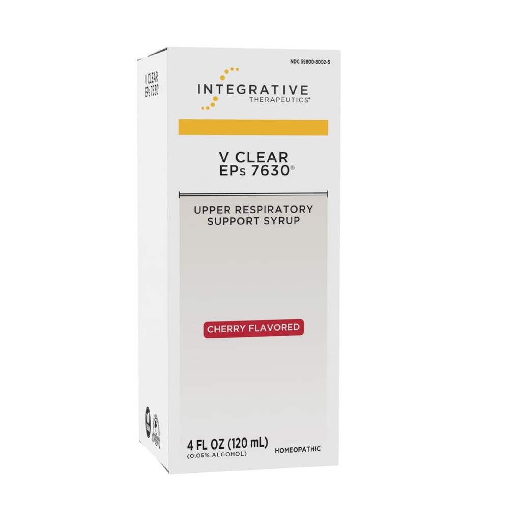 Integrační terapie V Clear EPs 7630 - Podporuje nepohodlí z krku, Nasal & Bronchial Irritations - Horní Respirační a lungová podpora během běžné zimy pro děti a dospělé - třešeň, 4 oz