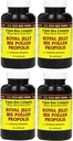 Y.S. Eco Bee Farms, (4 Pack) Royal Jelly, Bee Pollen, Propolis, Plus Korean Ginseng, 90 Kapsle