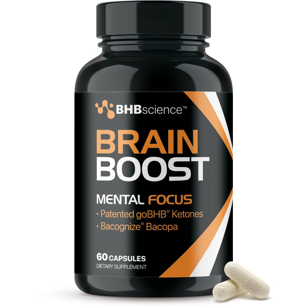 Mozek Booster dodatek pro zaměření - Klinicky validované Nootropics Brain Support Dodatek s Bacopa Monnieri Extract & Patented gobHB pro Cognitive Support - 3. strana Testováno (30 Služeb)
