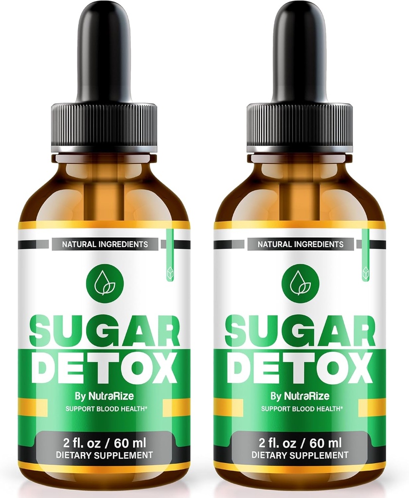 NutraRize (2 Pack) Cukr Detox Kapky, SugarDetox Kapky, 21- Day Cukr Detox Challenge, All- Natural Liquid Cleanse pro začátečníky, Premium krevní vzorec Gota Recenze (60 Servings)