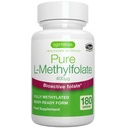 Igennus čistý methylfolát 400 mcg, 180 tablet, čistý štítek, methylovaná forma kyseliny listové 5-MTHF (vitamin B9), vegan, vhodný pro těhotenství, One- a- Day, 6 měsíční dodávka