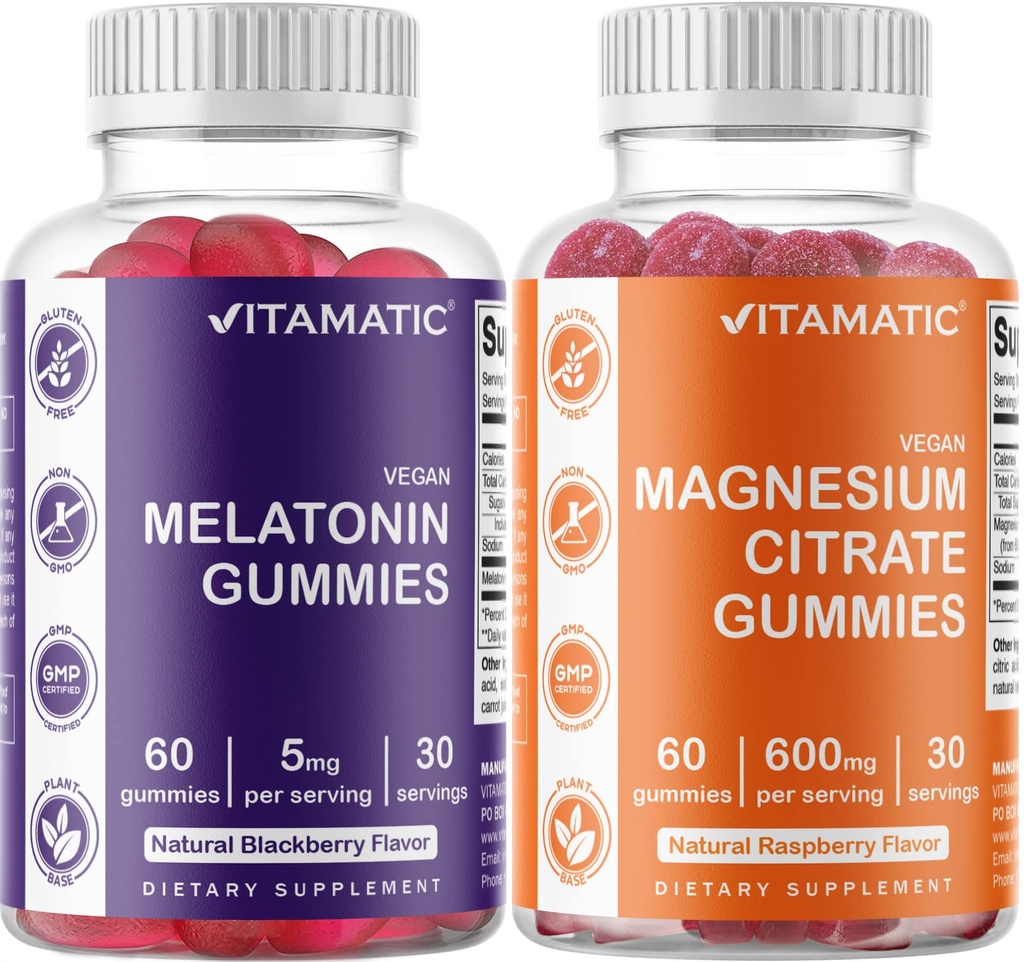 Vitamatická hořčíková guma a melatoninové gumy Combo - 60 Počet jednotlivých