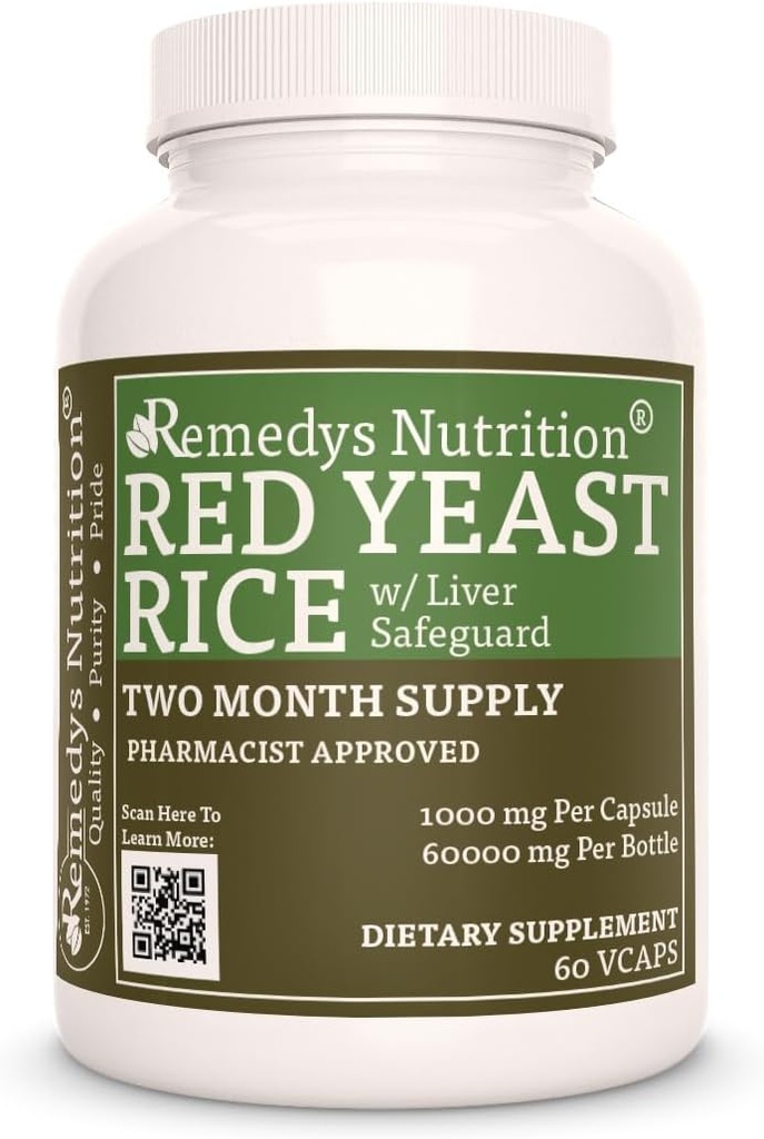 Remedy je výživa červená kvasinková rýže s ochranou jater (Bylinné proteinové míchání) 124; 1000 mg, 60 Vegan Kapsle Bylinný doplněk stravy