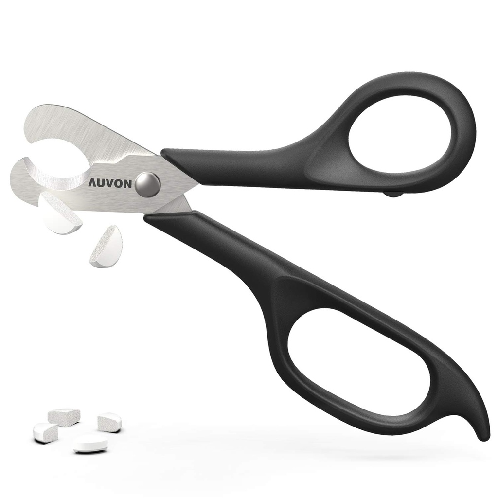 AUVON Scisssors- Shaped Pill Cutter, Sharp Blade Pill Splitter pro snadné dělení většiny 5-15 mm vitaminy, tablety a léky v polovině