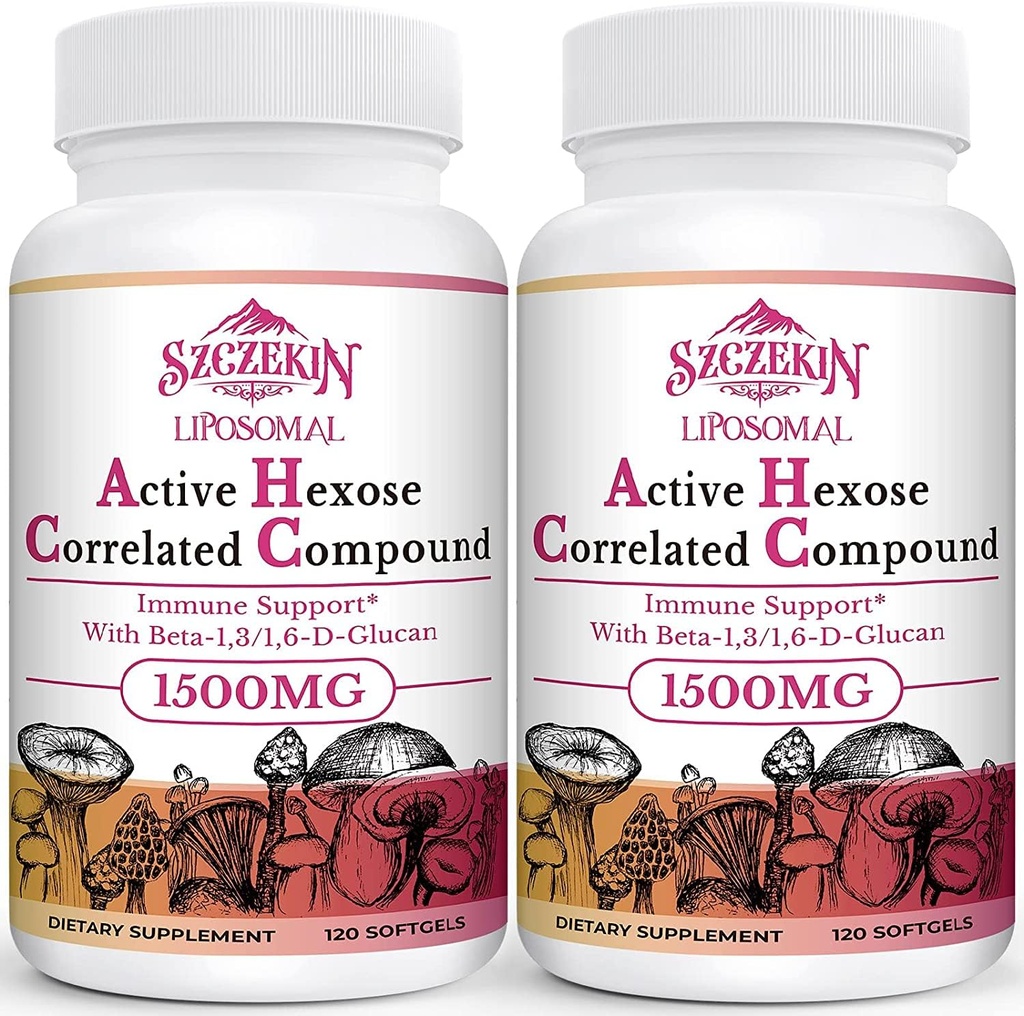 1500mg Lipozomální Active Hexose Korálový dodatek, 240 Soft Gels Beta-Glukans s přírodním Houbovým extraktem, imunitní systém, funkce jater, udržovat T- buněk a Killer buněčné aktivity