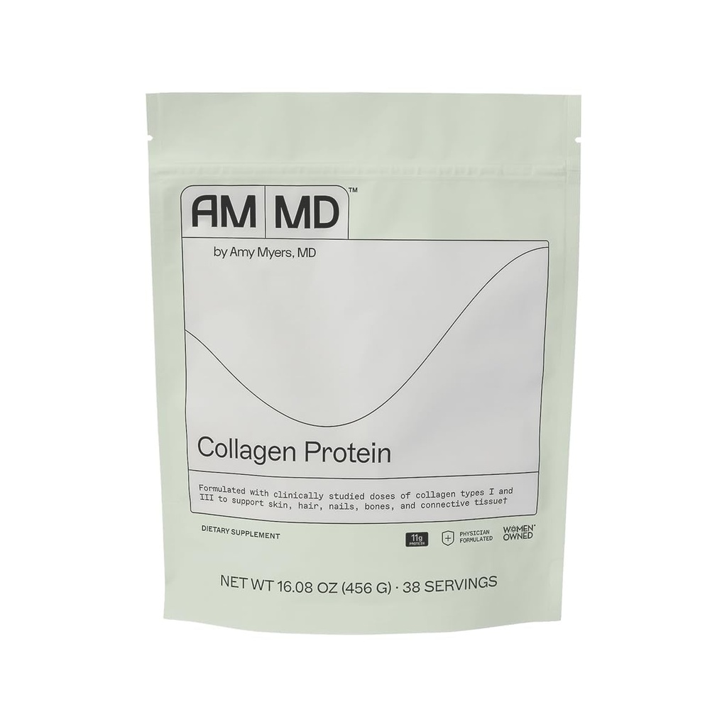 Amy Myers MD Kolagen Protein Powder - Typ 1 & 3 Kolagen - Bovine Kolagen na podporu zdraví vlasů, kůže a nehtů - gluten- Free, Dairy- Free & Non- Soy - 16.08 oz (38 Služení)