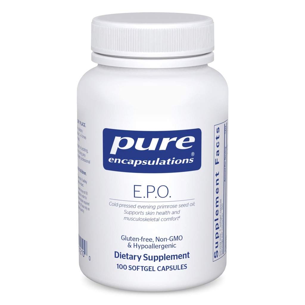 Pure Encapsulations E.P.O. (Evening Primrose Oil) CLAS124; Hypoalergenní doplněk stravy obsahující 9% GLA CLAS124; 100 Softgel Kapsle
