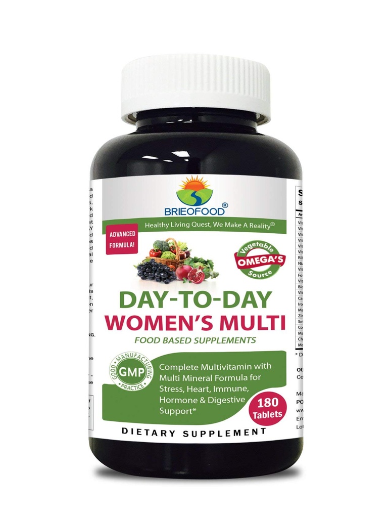 Briofood, Day-to-Day Food Based Women 's Multi (180 Tablet) se Zeleninovým zdrojem Omegas