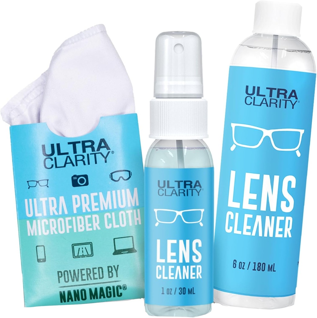 Napájeno Nano Magic Eyeglass Lens Čištění Spray 7oz Hodnota balení 124; 1oz Spray, 6oz Refill, Mikrovlákna Cloth 124; pro brýle, Telefon, Elektronické obrazovky, Optické povrchy, Povrchy