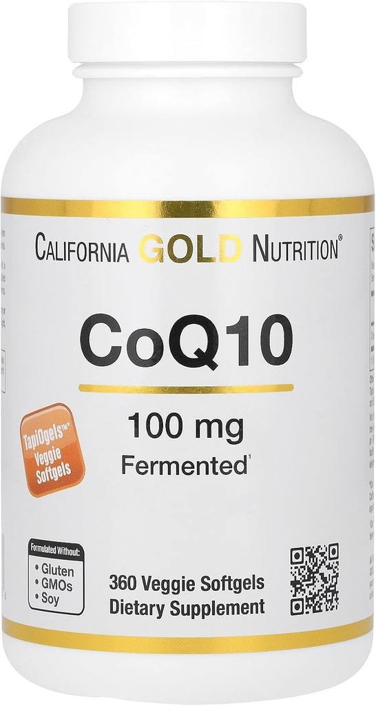 California Gold Nutrition CoQ10 100 mg, Coenzym Q10 Ubiquinone USP, podporuje mitochondriální funkci, 360 Veggie Softgels