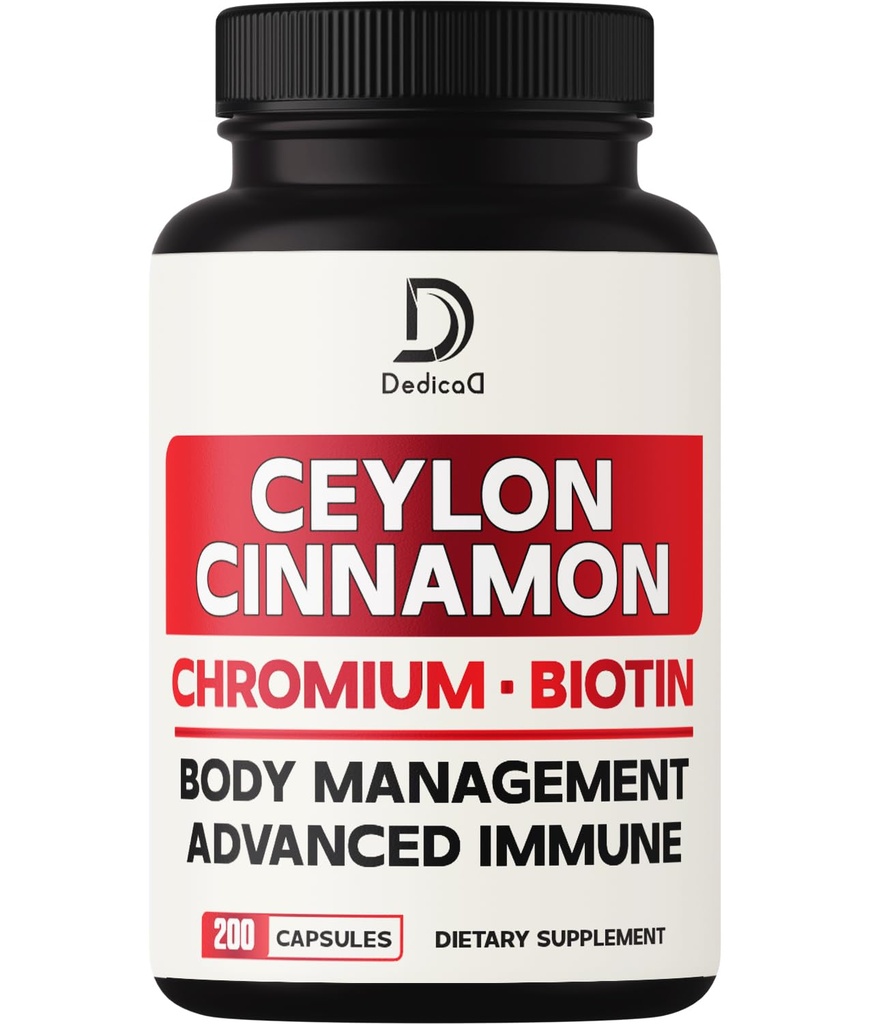 13in1 Ceylon Skořice Kapsle - 200 Kapsle s chromem Pikolinát, Biotin, Grape Seed, Elderberry & Více