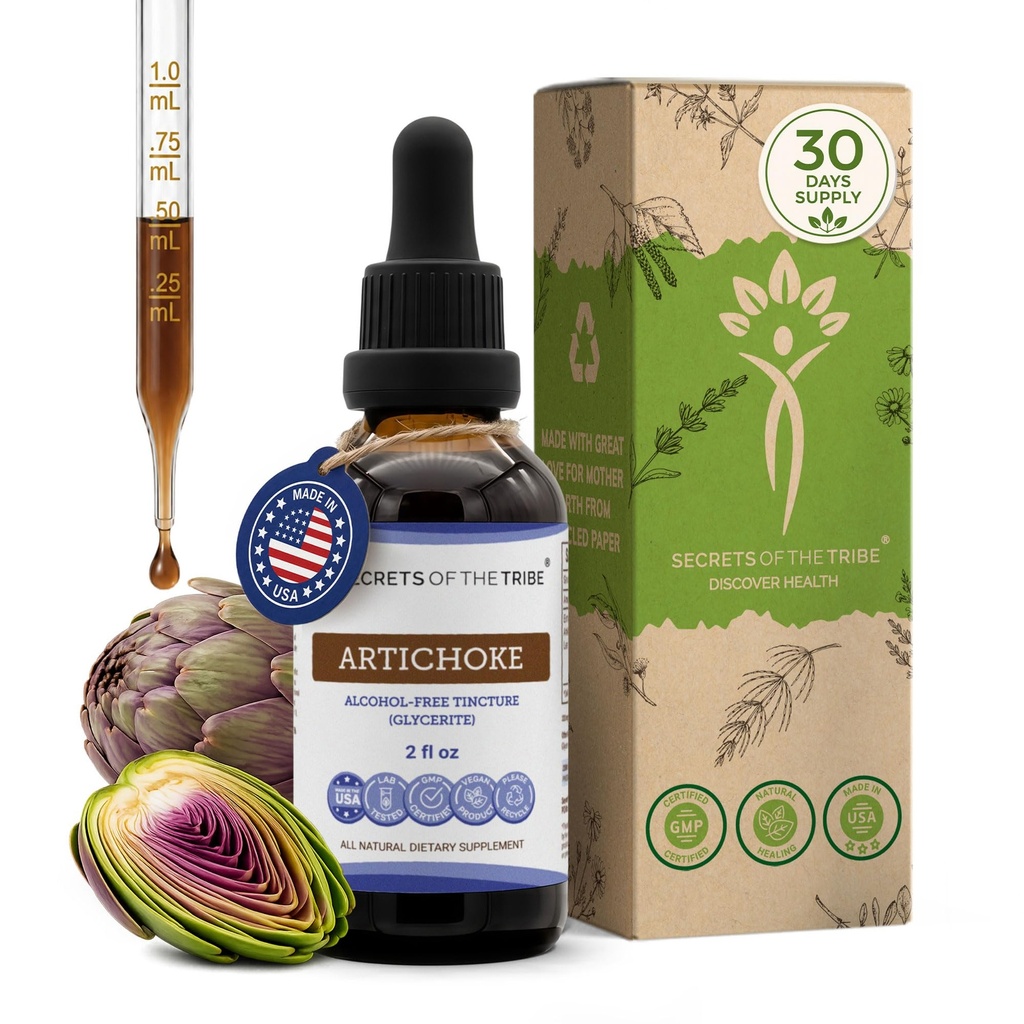 Tajemství o kmeni Articcus Tincture Alcohol- Free Liquid Extract, Articcus (Cynara scolymus) Sušený list (2 FL OZ)