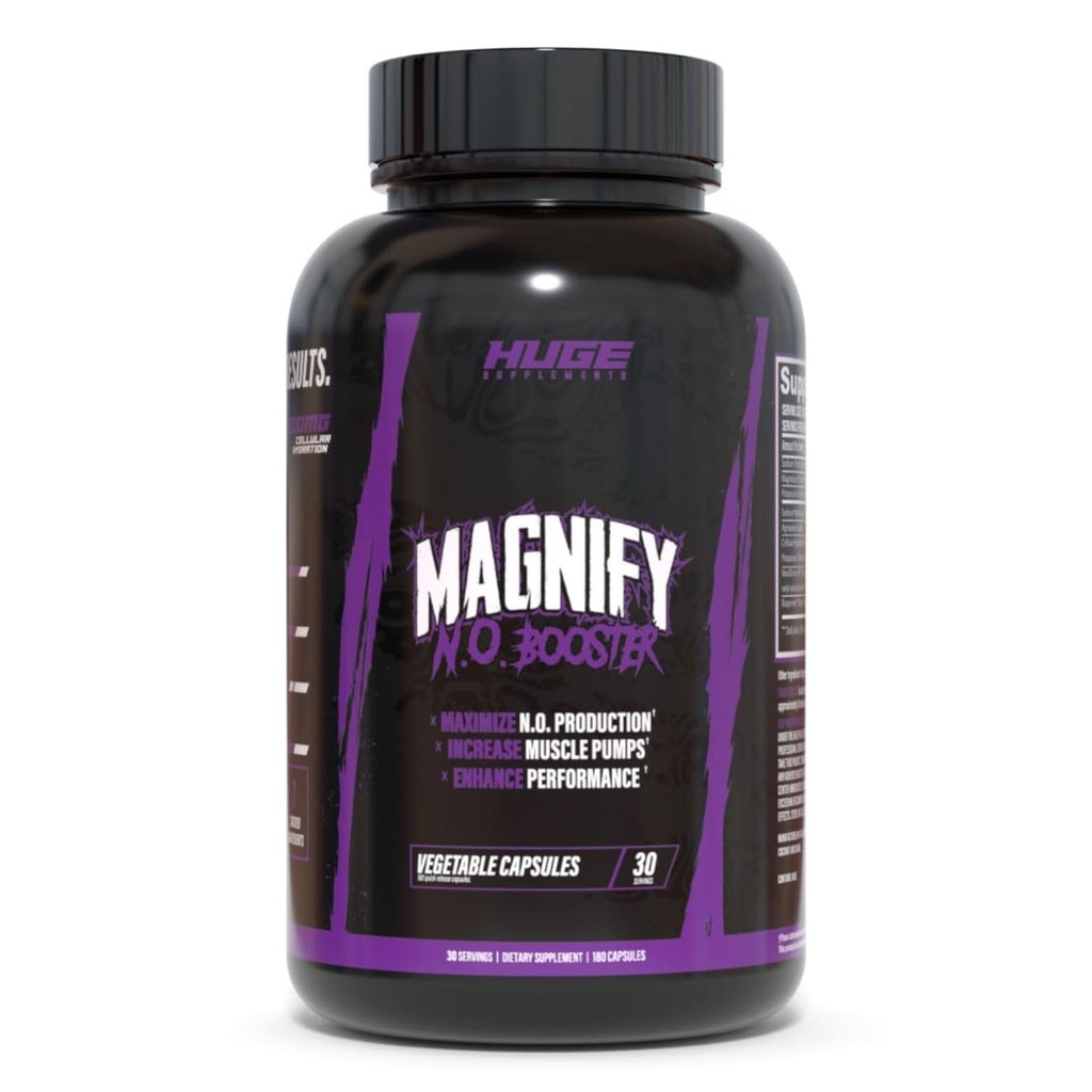 Obrovské doplňky Magnifikovat čerpadla Pills & Oxid dusnatý Booster, Vylepšení svalové čerpadla, Plnost & Vascularity, Science-Backed Ingredients - NO3-T Nitráty, Agmatin Sulfát, VasoDrive-AP (180 Kapsle)