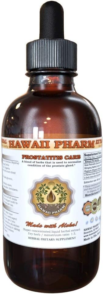 HawaiiPharm Prostate Support Dietary Supplement: Pygeum (Pygeum Africanum) Bark, Saw Palmetto (Serenoa Repens) Berry, StringNettle (Urtica Dioica) Leaf Tincture (Alcohol- Based Liquid Extract) 2 oz