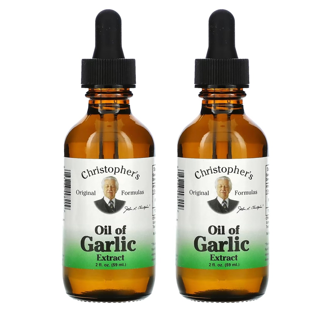 Christopher 's Original Applicas Oil of Garlic Extract 2 Ounces - Balení 2 - Premium bylinný dodatek - Cold- Pressed & Čisté tekuté česnekové oleje 124; Versatile Use