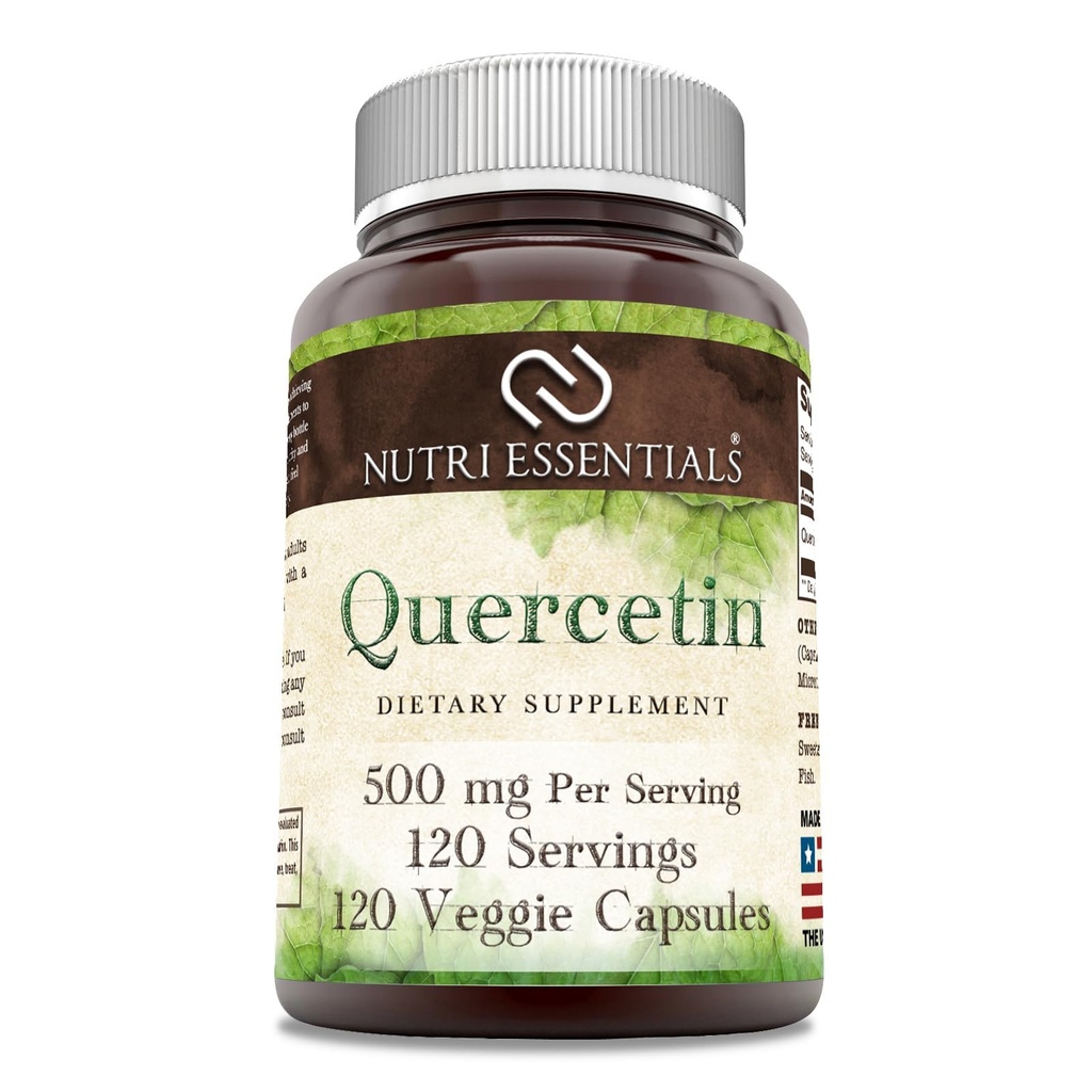 Quercetin 500 mg 120 Veggie Kapsle Dodatek 124; Non- GMO CLANE124; Gluten Free CLANE124; Made in USA