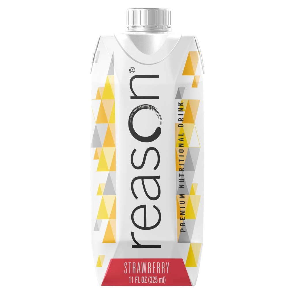Důvod Premium High Calorie Protein Drink - Bez sóji, gluten, GMO, umělé aroma, a sladkosti - NSF Certified, Lactose- Friendly, a Great for Tube-feeding - Jahoda, 11 oz