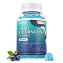 Sugar Free Acetyl L- karnitinové gumy, L- karnitin dodatek pro ženy a muže, s vitamínem C & B12, ALCAR pro energii, Brain & Heart Health Support, Vegan, Non- GMO, 60 Počet