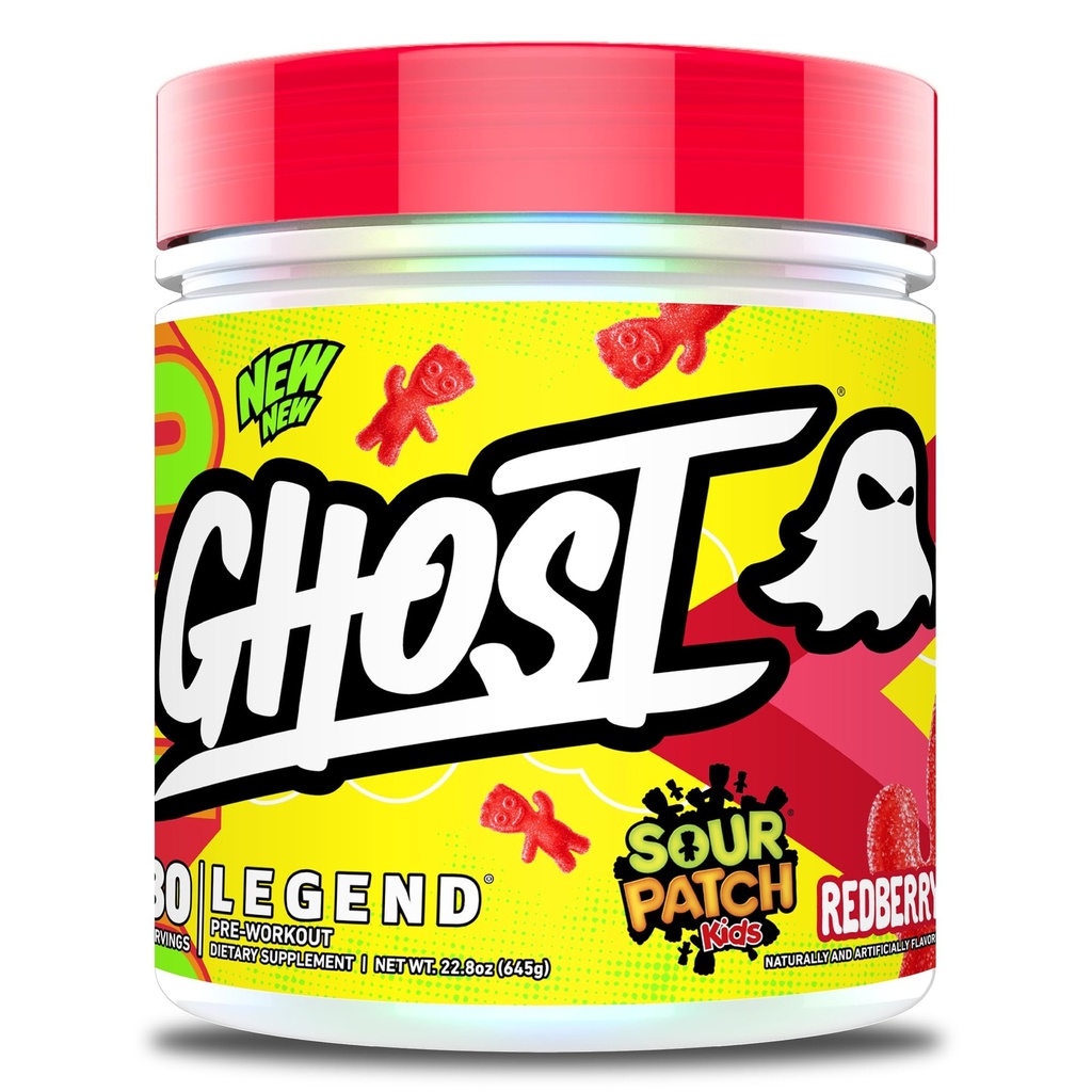 GHOST Legend Pre- Workout Powder, SPK Redberry - 30 Doručování - Předcvičení pro muže a ženy s Choline, L- Citruline, & Beta Alanin pro energii a zaměření