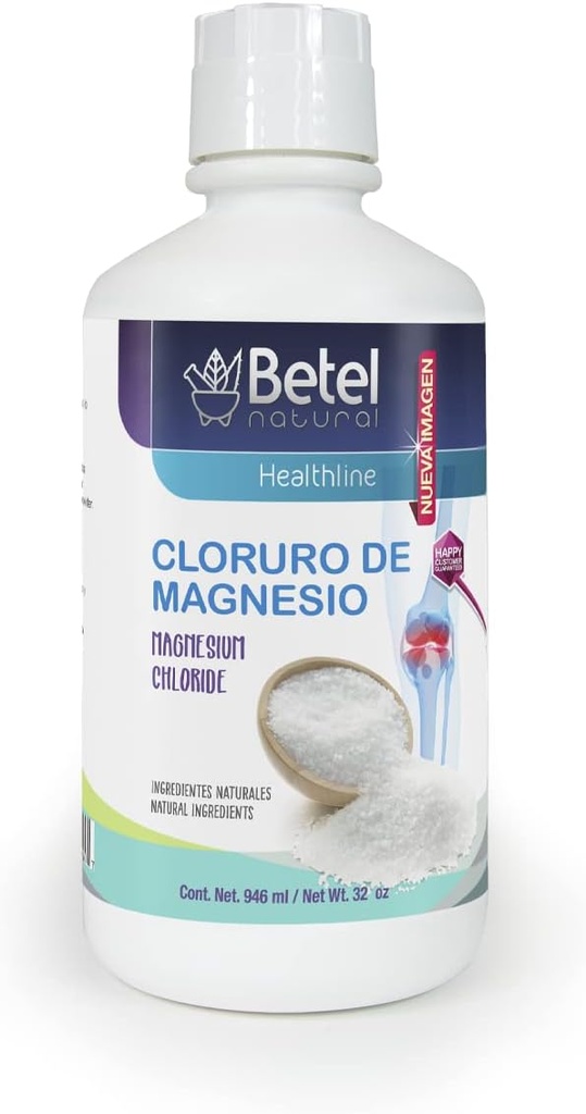 Cloruro de Magnesio Sabor Natural Liquid by Betel Natural - Magnesium Chlorid Natural - 32 Oz
