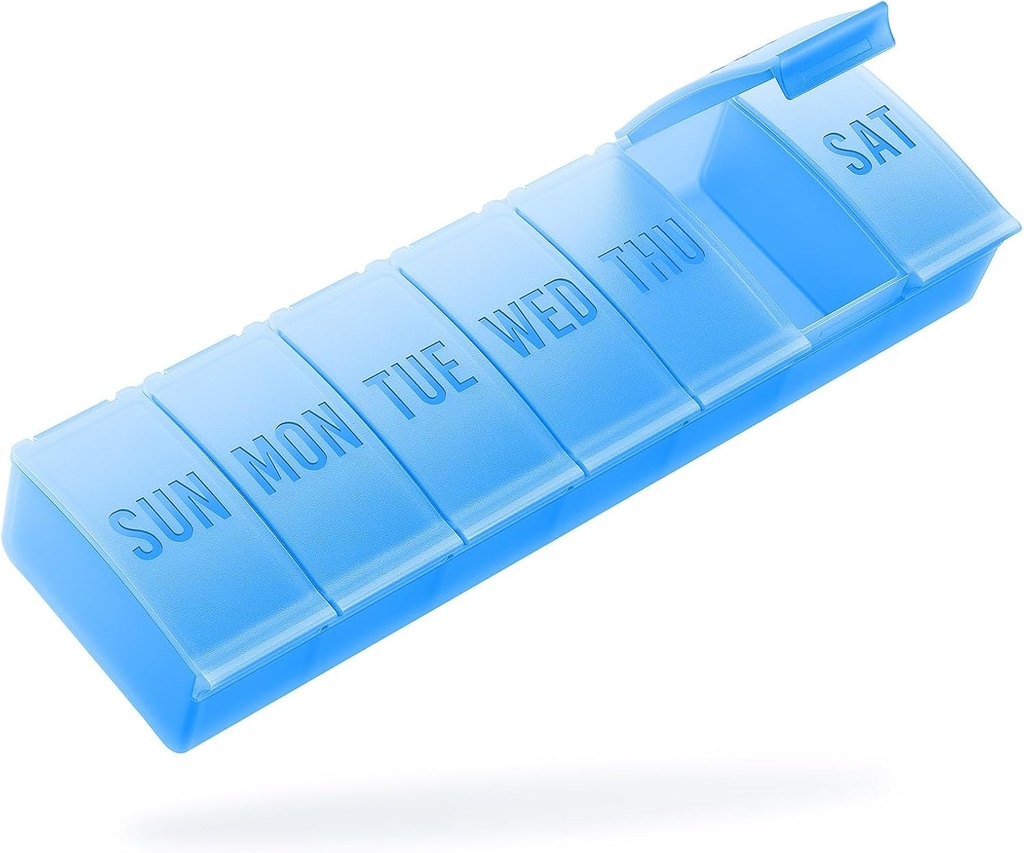 Barhon Pill Organizátor Velký, Týdenní medicína Pill Pořadatelé, 7 denní pilulky Box Pouzdro Cestování pro velké vitamíny doplňky Fish Oil, modrá