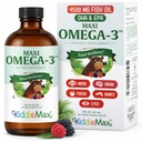 Maxi Health Omega 3 pro děti dodatek - Kosher Omega 3 Kids Fish Oil Liquid with DHA & EPA - Liquid Fish Oil Supplement with Fruity Burst Flavor to Support Mood, Brain, Focus, Bones & Eyes (8 oz)