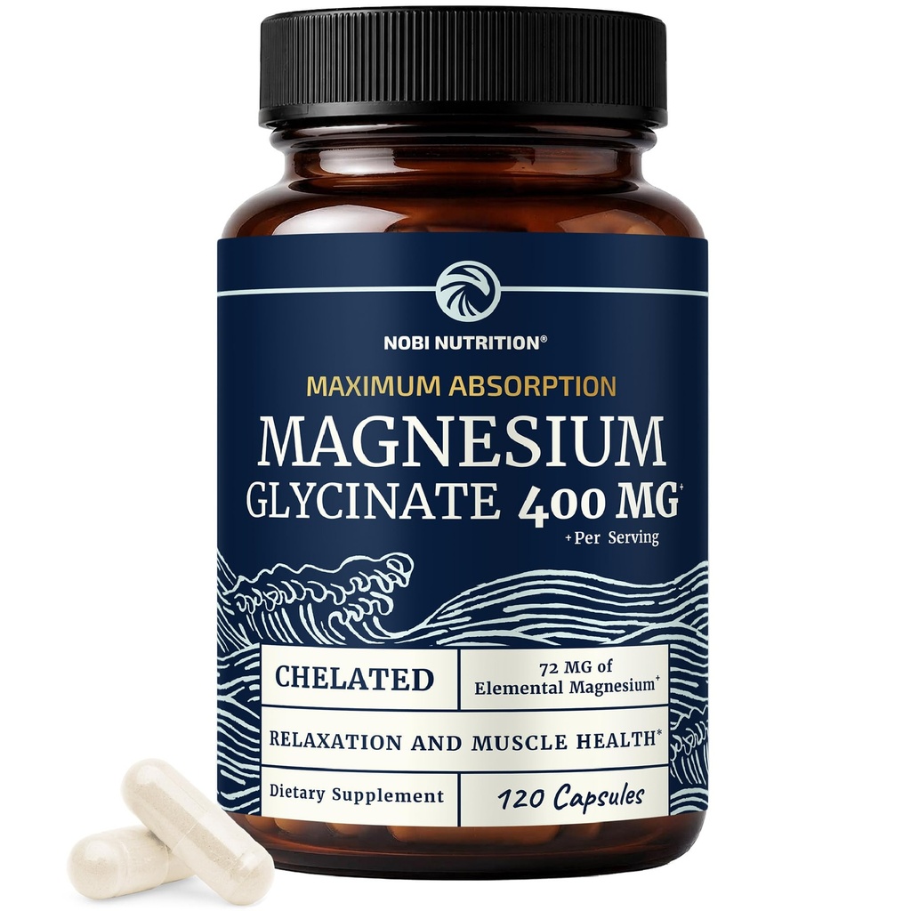Glycinát hořečnatý 400mg Glycinát 124; vysoce absorpční vzorec pro spánek, klid, svalová relaxace, srdce, kost & nerve podpora žen & mužů 124; Chelated Magnesium Glycinát doplněk k124; 120 Ct (2 měsíční dodávka)