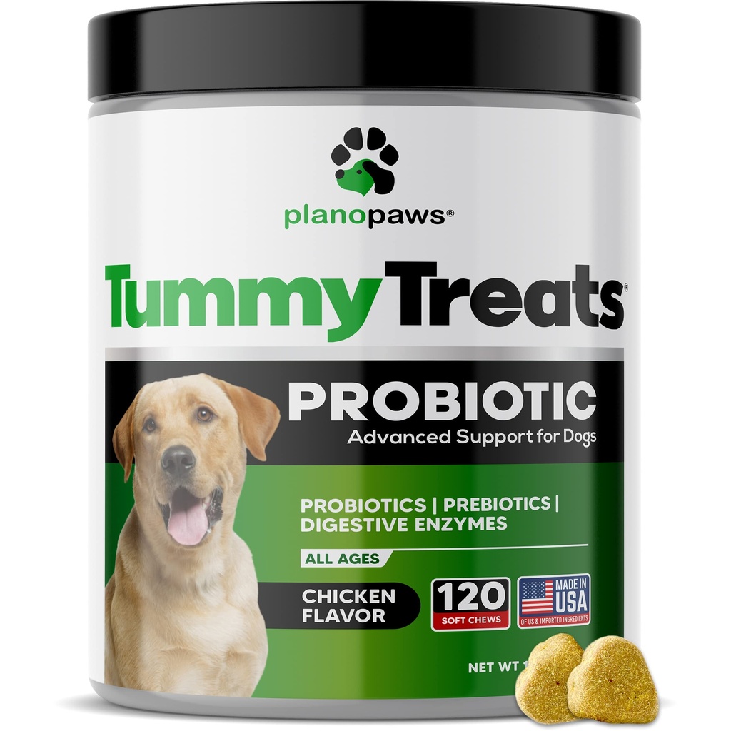 Probiotika pro psy Stravovací zdraví - Psí Probiotika a Dědičné Enzymy - Alergie Relief pro psy - Probiotika pro Psí Gut Zdraví - Štěně Probiotické Tummy léčby - 120 Psí Probiotické Žvýkačky