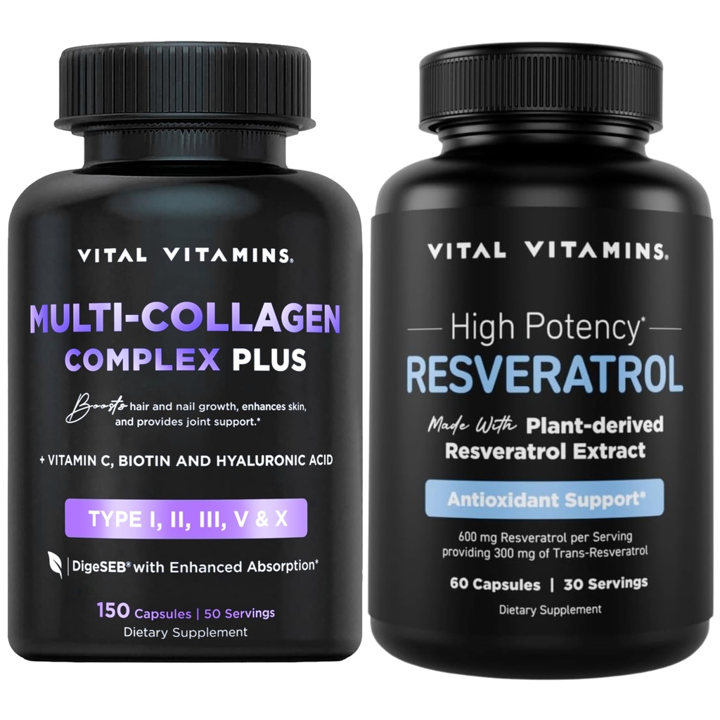 Vitální vitaminy Multi kolagen Complex Plus Kapsle + Resveratrol Kapsle