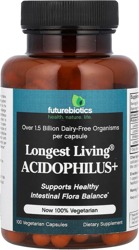 Futurebiotika Nejdelší žijící Acidophilus Plus Kapsle, 100- Počet