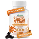 11- in-1 Candida Cleanse, Advanced Candida Cleanse Detox pro ženy a muže, Candida Supplement with Oregano, Capyl Acid, Probiotics & Herbal Extracts, 60 Softgels