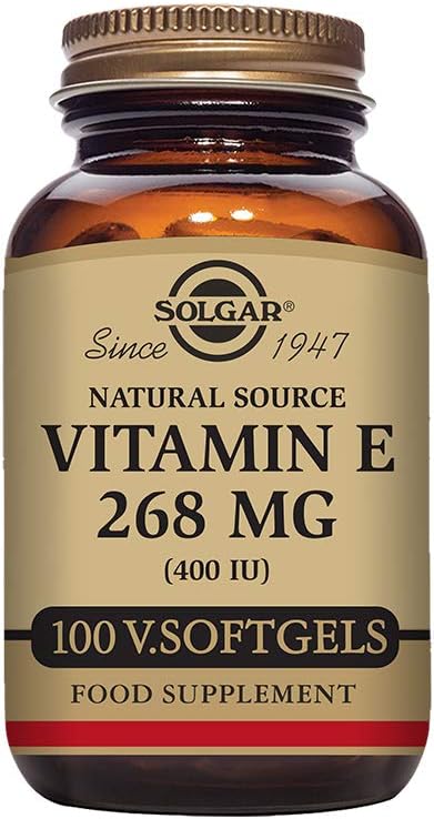 Solgar Vitamin E 268 mg (400 IU), 100 Vegetariánských Softgels - Natural Antioxidant, Kožní a imunitní systém Support - Naturally- Sourced Vitamin E - Non- GMO, Vegan, Gluten Free, Dairy Free - 100 Služeb