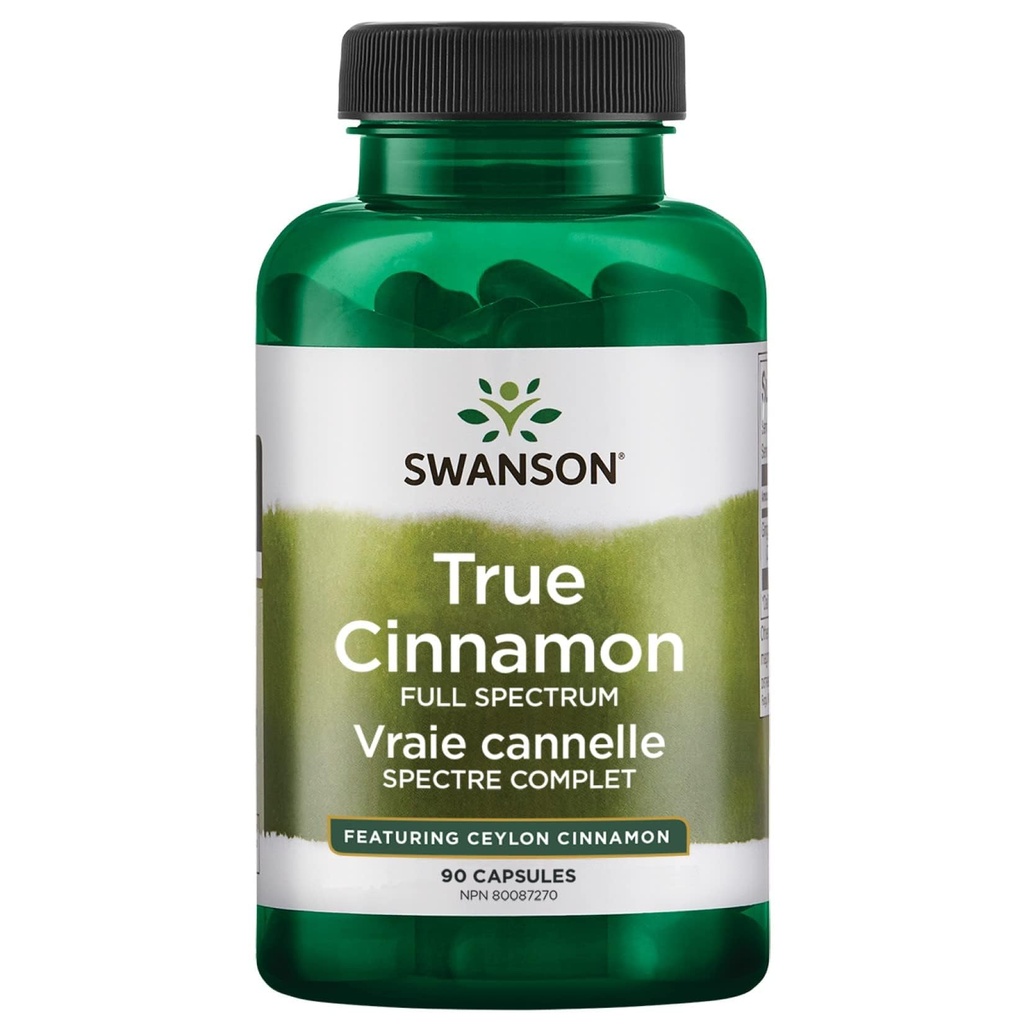Swanson Full Spectrum True Cinnamon - Bylinný dodatek - (120 Kapsle, 300mg každý)