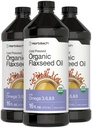 Horbäach Organic Flaxseed Oil Oil 124; 3 Pack Oil 124; 16 fl oz Each OF 124; Cold Pressed Oil 124; with Omega 3, 6, 9 Omega 124; Vegetarian, Non- GMO, Gluten Free Liquid