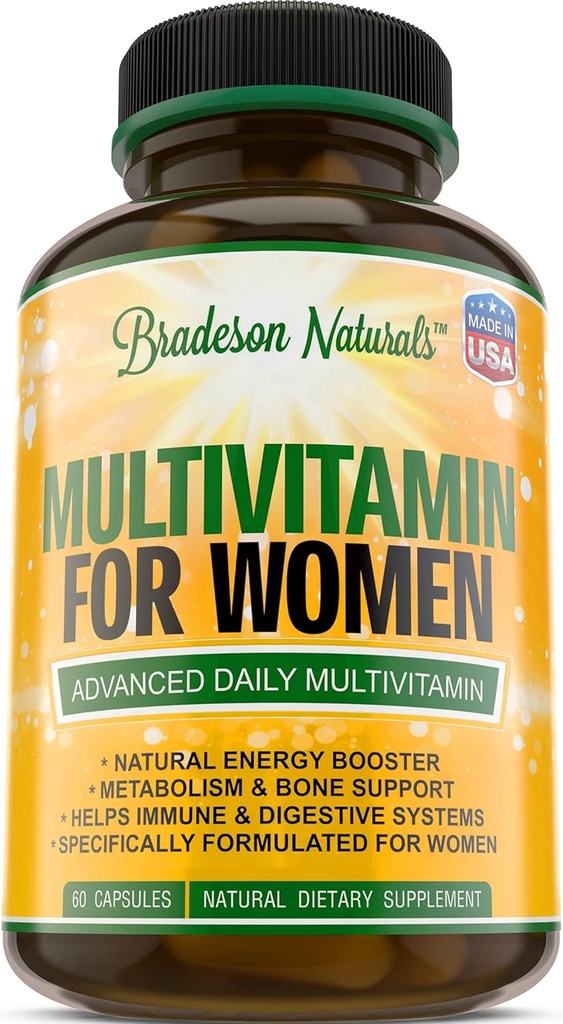 Dámské multivitaminové doplňky. Vitamíny A C D E & Vitamin B Complex. Imunitní a ženská podpora + Antioxidant a přírodní energizéry. Non- GMO, Gluten Free, Made in the USA, 60 Caps