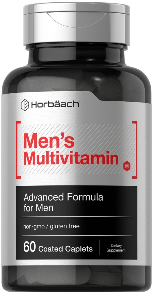 Horbäach Mens Multivitamin 124; 60 Kaplety 124; Advanced Formule 124; s vitaminem C, D, hořčík, minerály a další 124; non-GMO & gluten zdarma