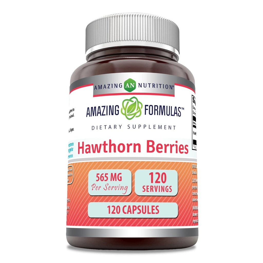 Amazing Applicas Hawthorn Berries Dodatek 124; 565 Mg Per Serving Applications 124; 120 Kapsle 124; Non- GMO Applications 124; Gluten Free Application 124; Made in USA