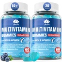 Methylovaný multivitamin pro muže / ženy Gummie, Mens / Womens Multivitamin 50 Plus, s Glucosamine Chondroitin MSM Echinacea Cukr zdarma Žvýkací Multi Vitaminy B D3 K2 A C E pro dospělé seniory, 120 Cts