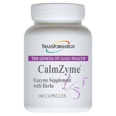 Transformace Genesis of Good Health Enzymes CalmZyme Dodatek s Enzymy & Bylinné Směs, Maximalizovat trávení živin, Výroba energie a pomoci v imunitní podpoře, 100 Kapsle