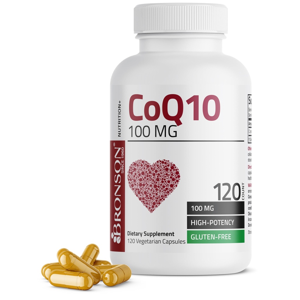 Bronson CoQ10 100 MG High potency Cellular Energy Production, 120 Vegetariánské kapsle