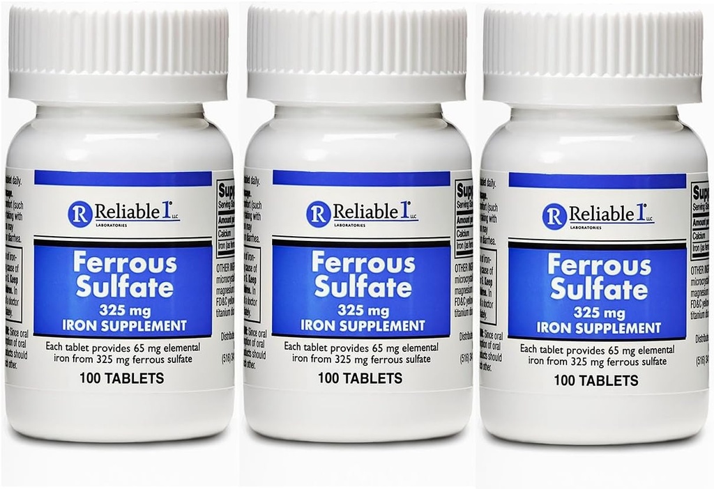 Železný sulfát Železo 325 mg Generický pro Feosol 100 tablet Balení po 3 tabletách