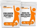 BulkSupplements Kolagen Peptides 1kg + Grass Fed Syrovátkový protein koncentrát 1kg Bundle
