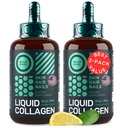 Tekutý kolagen Peptidy s biotinovými kapkami - 30,000mcg Kolagen Liquid pro ženy a muže plus Biotin - Mladá kůže, růst vlasů, silné nehty - Vlasové vitamíny pro vypadávání vlasů - Lemon Flavor - 2x2oz