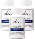 Elon Matrix 5000 Kompletní multivitamin - Kožní, vlasové a nehtové růstové vitamíny - Zdravé růstové vitamíny pro ženy a muže - 5000Mcg Biotin dodatek, balení 3 (180 denní dodávka)