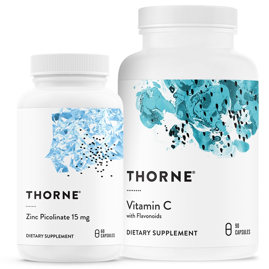 THORNE - Imunitní podpůrné pouzdro: Pikolinát zinečnatý a vitamín C Kapsle - 60 Služeb