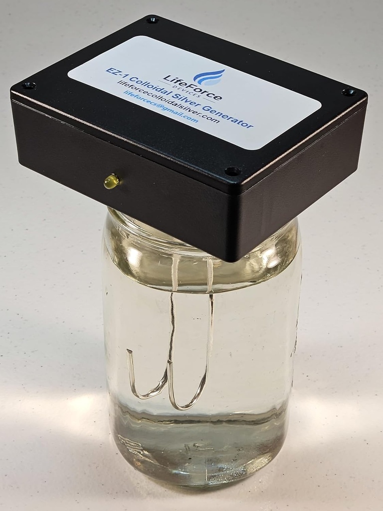 Kompaktní EZ-1 Barebones Silver Generator - Battery-Powered DIY Fresh Silver Maker - Přenosný Kit dělá 3oz za 22 minut (12-Gauge)