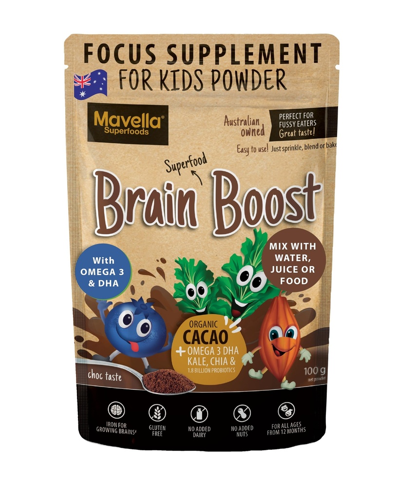 Focus Supplementary for Kids Brain Boost - Omega33 DHA Flaxseed Natural Focus & Attention Supplementary for Kids with Attention Challenge Support Kids Focus Vitamins 3.52oz (100g)