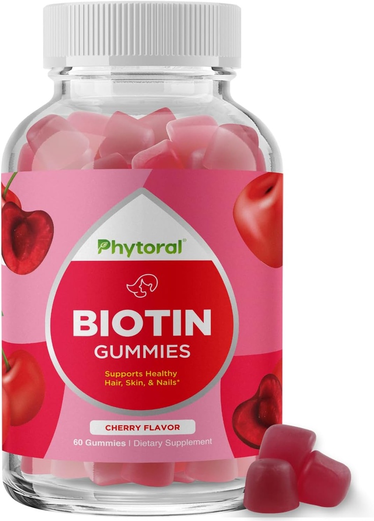 Fyzikální Biotin Gummies pro růst vlasů a nehtů - Biotin Gummies pro péči o vlasy Mladistvá péče o pleť a nehty - 5000mcg per Serving Skin Nails Vitamíny Dospělá krása